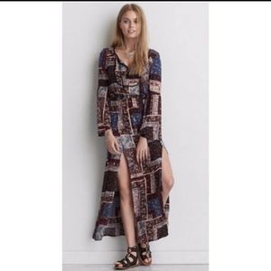 American Eagle Outfitter Boho Patchwork Maxi Dress